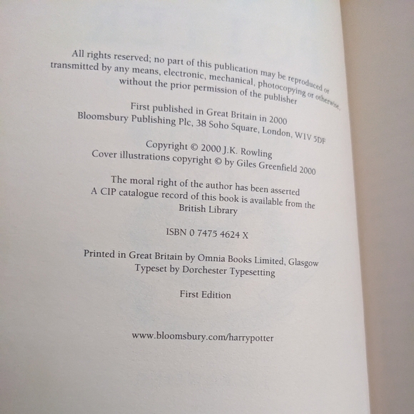Rare Harry Potter and the Goblet of Fire UK First Edition First Print w/ Errors - Picture 12 of 15